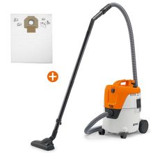 Прахосмукачка STIHL за сухо и мокро почистване   1400 W, 3600 л/мин, 20 л SE 62 + Торбичка STIHL филтърна за прахосмукачка   20 л, текстил, SE61, SE61E, SE62, SE62E